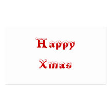 Happy Xmas. Red and White. Custom Business Cards