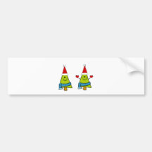 Happy XMas Trees Bumper Stickers