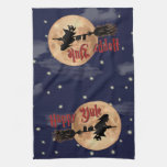 Happy Yule Witch Kitchen Towels