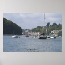 Harbour on the river Fal Print