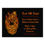 Hard Core Flaming Skull Halloween Invitations