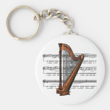 Harp musical 02 B Keychain