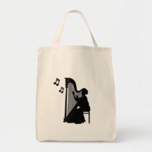 Harp Player Canvas Tote Bag