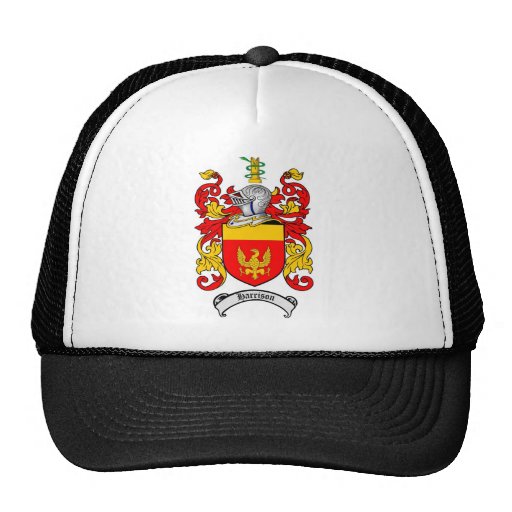 HARRISON FAMILY CREST -  HARRISON COAT OF ARMS MESH HAT