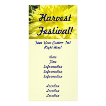 Harvest Festival! Yellow Dahlia Flower Invitations Custom Photo Card