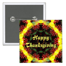 Harvest Kaleidoscope Thanksgiving Pinback Buttons