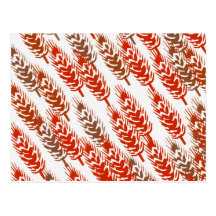 harvest pattern with wheat postcard