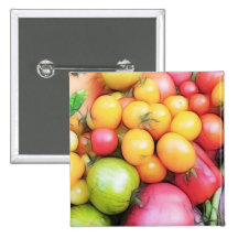 Harvest Time - Tomatoes! Pinback Button