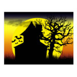 Haunted House Sunset Postcard