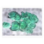 Haunting bouquet of roses tinted green postcards