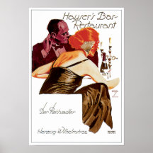 Hauser's Bar Restaurant Vintage Food Ad Art Print