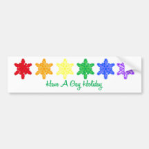 Have A Gay Holiday (Rainbow Snowflakes) Bumper Sticker