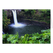Hawaii, Big Island, Hilo, Rainbow Falls, Lush Card