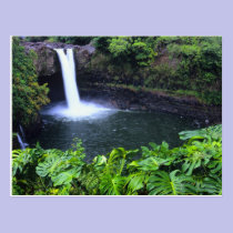 Hawaii, Big Island, Hilo, Rainbow Falls, Lush postcards