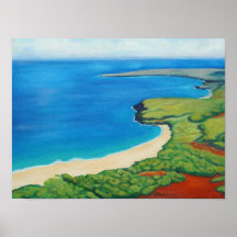 Hawaii Molokai Landscape Art Poster