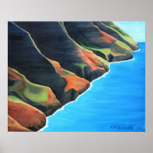 Hawaii Napali Coastline Art Poster