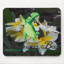Hawaii Plumeria Flowers and Turtle Mouse Pads