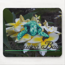 Hawaii Plumeria Flowers and Turtle Mouse Pads
