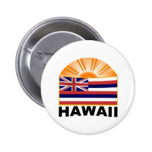 Hawaii Sunburst Pinback Buttons