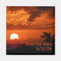 Hawaii Sunset Save the Date Magnet