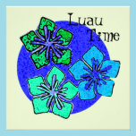 Hawaiian Flowers Luau Time Invitation invitations