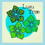 Hawaiian Flowers Luau Time Invitation invitations