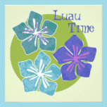 Hawaiian Flowers Luau Time Invitation invitations