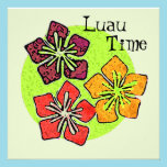Hawaiian Flowers Luau Time Invitation invitations