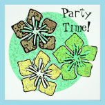 Hawaiian Flowers Party Invitations invitations