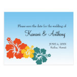 Hawaiian hibiscus flower tropical save the date post card