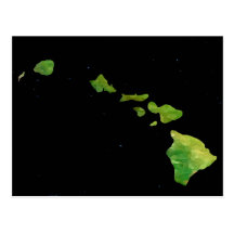 Hawaiian Island Chain in Abstract Art Postcards