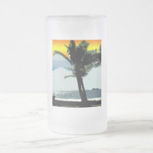 Hawaiian Palm and Sunset Abstract Art Coffee Mug