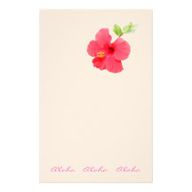 Hawaiian Style Hibiscus Stationery Customise-able