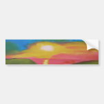 Hawaiian Sunset Sky Original Acrylic Painting Bumper Stickers
