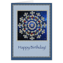 Hawthorne Rose Mandala birthday card, frame