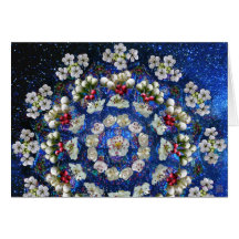 Hawthorne Rose Mandala card, split