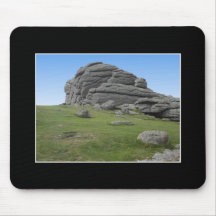 Haytor. Rocks in Devon England. On Black. Mouse Mats