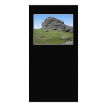 Haytor. Rocks in Devon England. On Black. Customised Photo Card