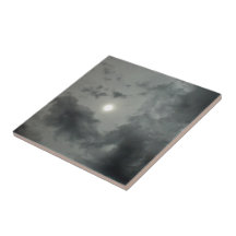 Hazy sun through two layers of cloud tiles
