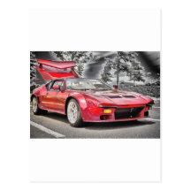 HDR Exotic Sports Car Classic Black White Effect Postcard