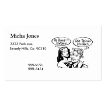 He Thinks She Thinks Business Card