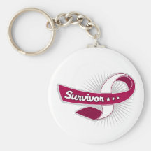 Head and Neck Cancer Survivor Ribbon Key Chain