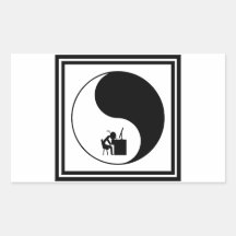 Head Desk Icon Rectangle Sticker