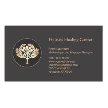 Health and Wellness Gold Fruit Tree Business Cards
