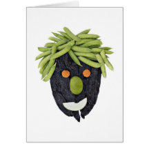 Healthy Face made with vegetables Greeting Cards