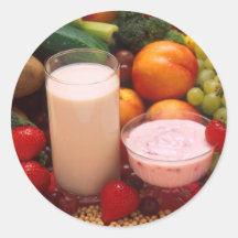 Healthy food round sticker