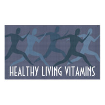 "Healthy Living Vitamins" Blue Business Cards
