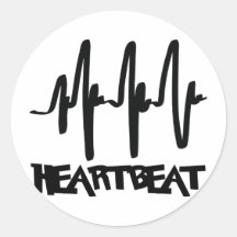 hearbeat ekg love beat round stickers
