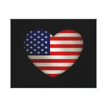 Heart America Stretched Canvas Print
