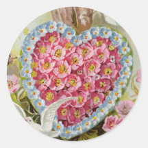Heart and Flowers Valentines Day Stickers